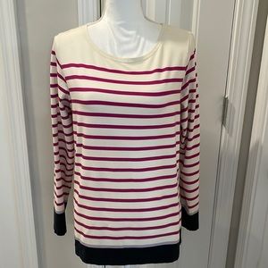 Spartina striped long sleeve top Navy, cream and fuchsia in color Size l…